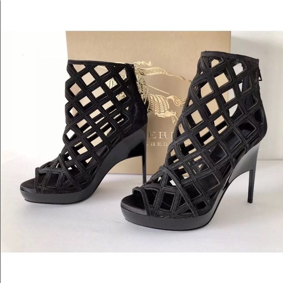 Burberry peep toe ankle bootie size 37.5 - Picture 2 of 8